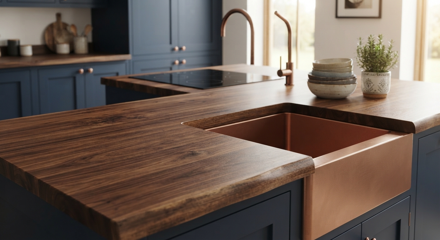 Bespoke Walnut Kitchen Countertops